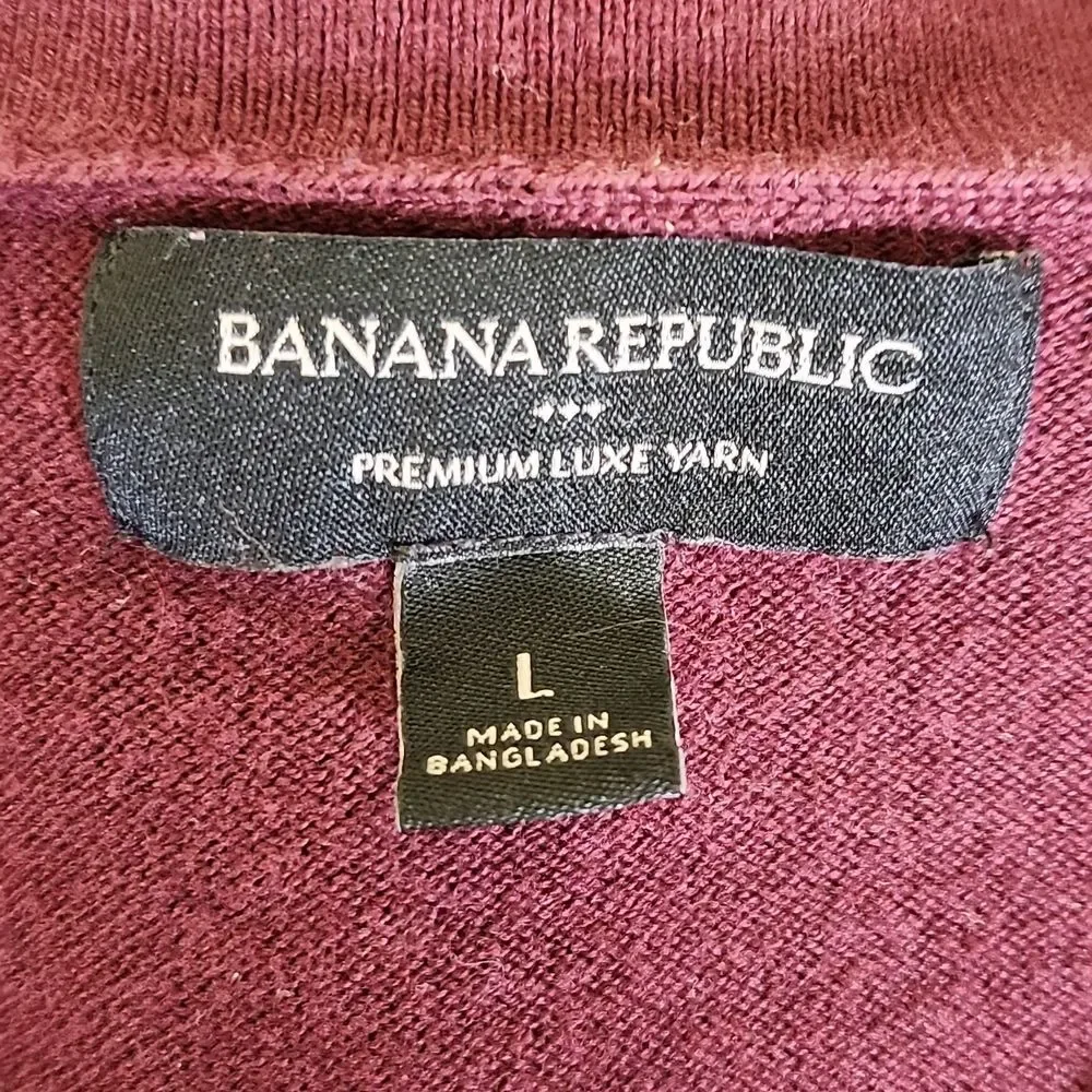 Banana Republic Premium Luxe Yarn Men's Maroon Lightweight, Pull Over Sweater